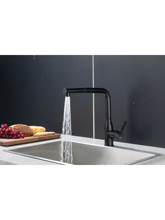 Смеситель Frap F6096-6, для кухни, с выдвижной лейкой, черный