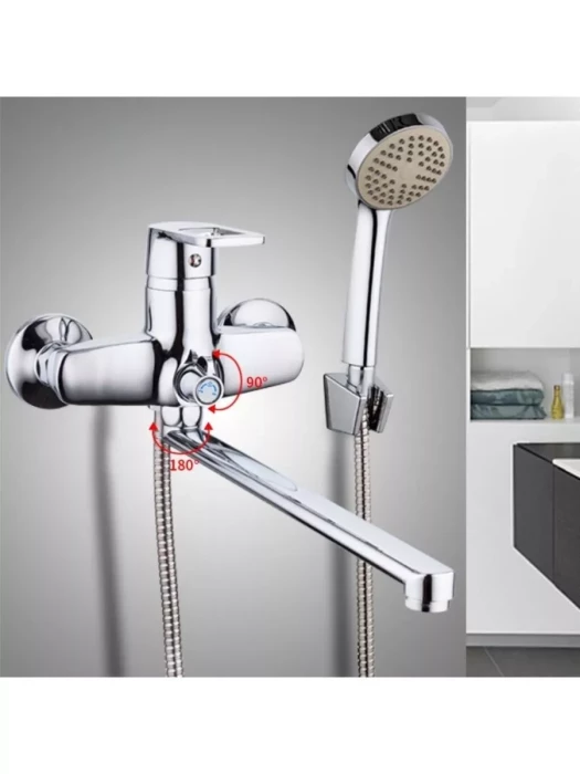 Смеситель Frud R22072, для ванны, с душевой лейкой, дивертор, хром