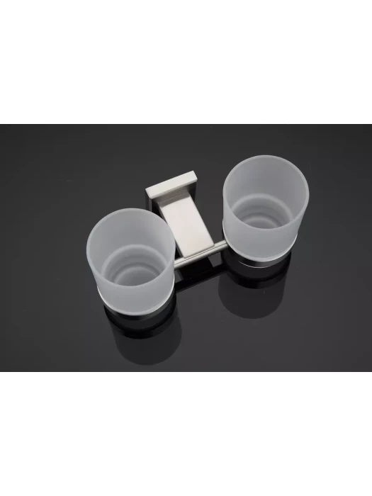 Стаканы для зубных щеток Gappo G1708, с держателем, круглые, сатиновые, серый