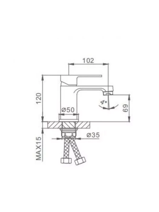 Смеситель для раковины Frap F1042, однорычажный, матовый черный