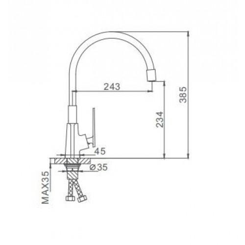 Смеситель для кухни с гибким изливом Frap F4457