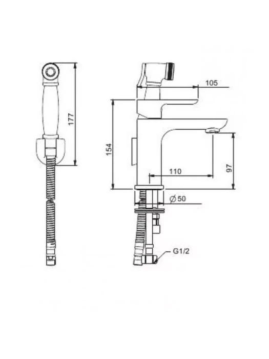 Смеситель для раковины с лейкой Gappo NOAR G1048-1, латунь в цвете белый/хром