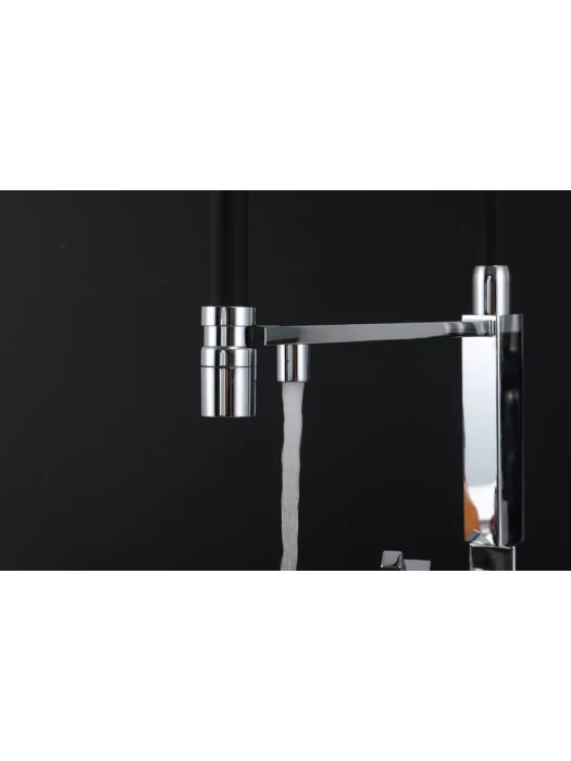 Смеситель для кухни Gappo G4395-50 с фильтром, латунь, черный, хром