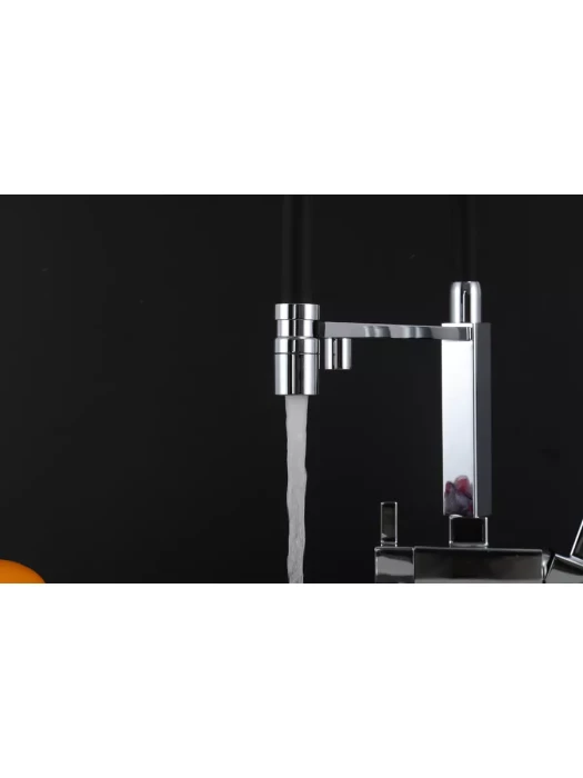 Смеситель для кухни Gappo G4395-50 с фильтром, латунь, черный, хром