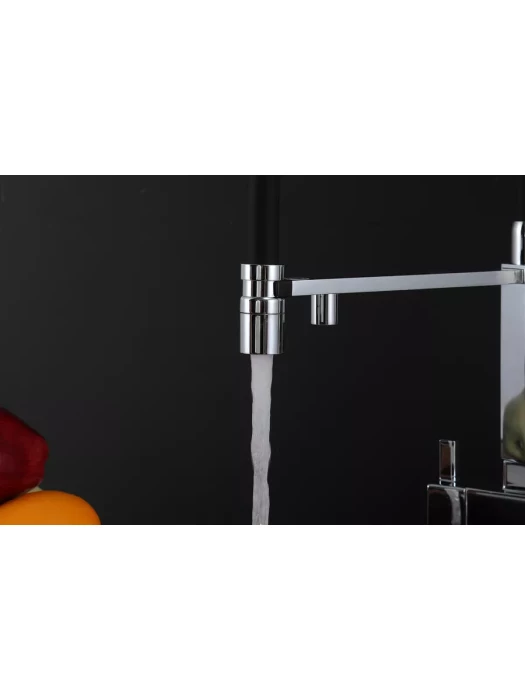 Смеситель для кухни Gappo G4395-50 с фильтром, латунь, черный, хром