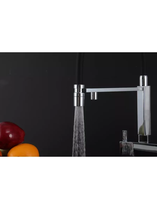 Смеситель для кухни Gappo G4395-50 с фильтром, латунь, черный, хром