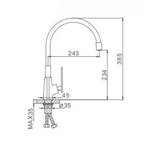 Смеситель для кухни с гибким изливом Frap F4458