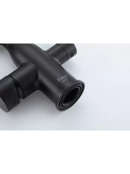 Смеситель для кухни F4397-6, с переключателем на фильтр, поворотный излив, черный