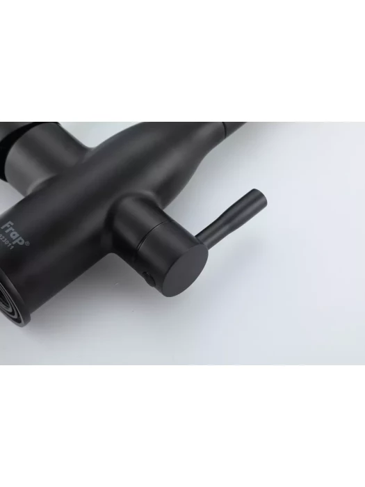 Смеситель для кухни F4397-6, с переключателем на фильтр, поворотный излив, черный