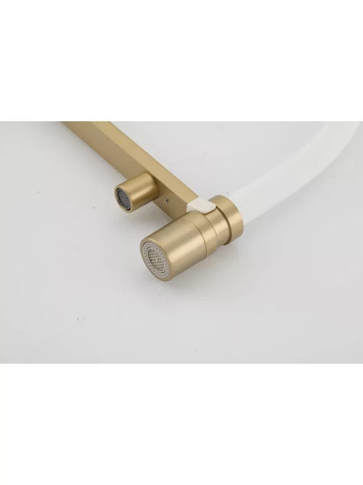 Смеситель для кухни Gappo G4395-53 с фильтром, латунь, золото, белый