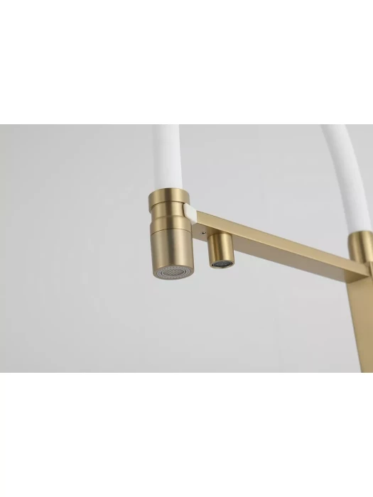 Смеситель для кухни Gappo G4395-53 с фильтром, латунь, золото, белый