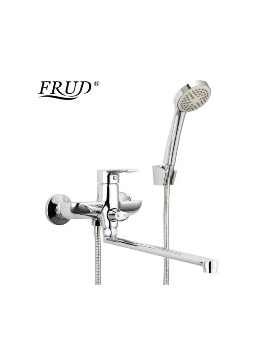 Смеситель Frud R22106, для ванны, с душевой лейкой, дивертор, хром