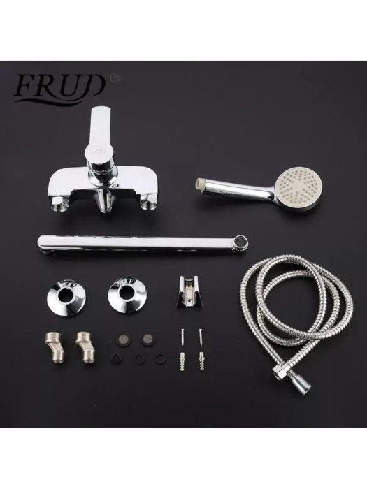 Смеситель Frud R22106, для ванны, с душевой лейкой, дивертор, хром
