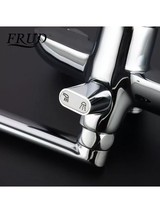 Смеситель Frud R22106, для ванны, с душевой лейкой, дивертор, хром