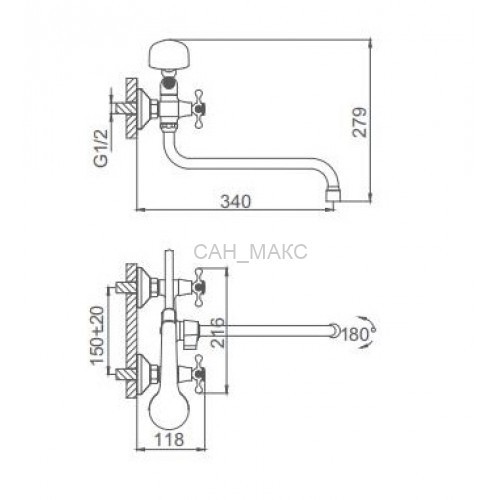 Смеситель для ванны Frud R22108