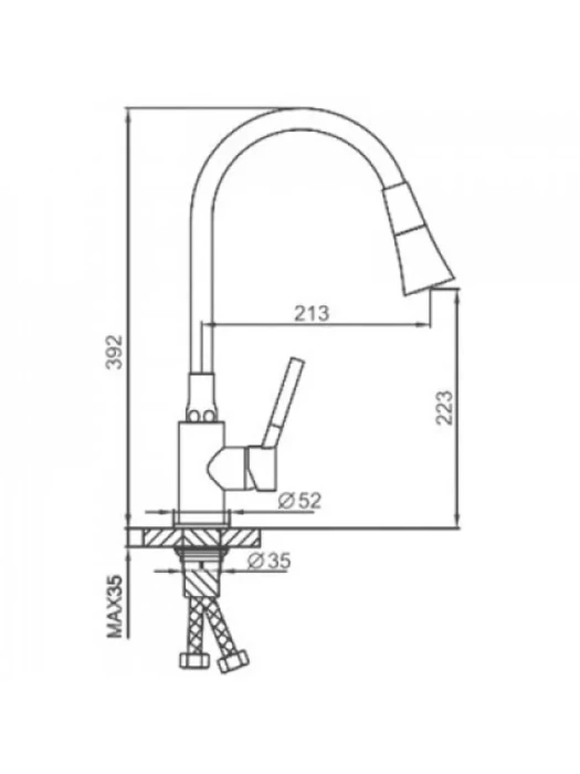 Смеситель для кухни Frap H44, F4044-6, поворотный, аэратор, латунь