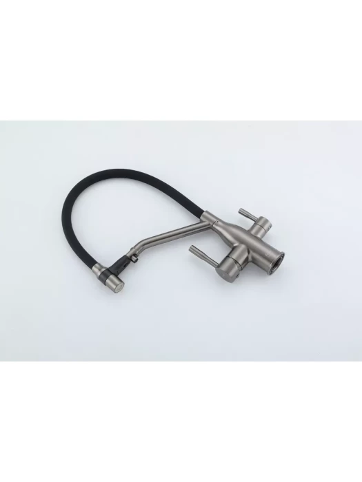 Смеситель для кухни Frap F4397-9, с подключением фильтра, гибкий излив, черный