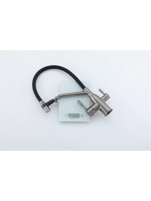 Смеситель для кухни Frap F4397-9, с подключением фильтра, гибкий излив, черный
