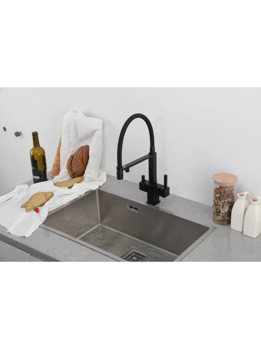 Смеситель для кухни Gappo G4395-56 с фильтром, латунь, черный