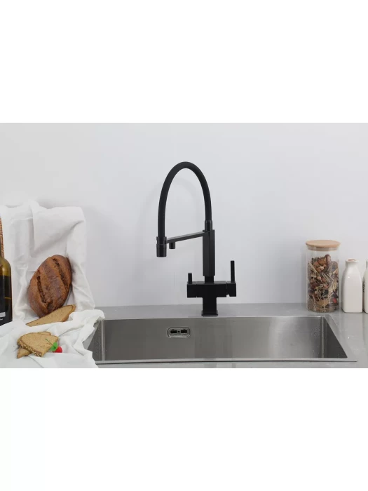 Смеситель для кухни Gappo G4395-56 с фильтром, латунь, черный
