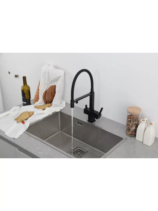 Смеситель для кухни Gappo G4395-56 с фильтром, латунь, черный