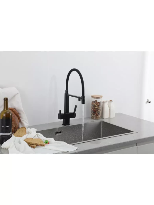 Смеситель для кухни Gappo G4395-56 с фильтром, латунь, черный
