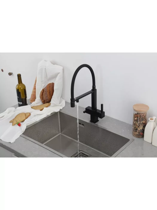 Смеситель для кухни Gappo G4395-56 с фильтром, латунь, черный