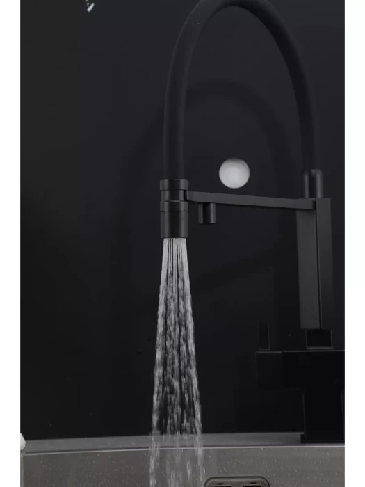 Смеситель для кухни Gappo G4395-56 с фильтром, латунь, черный