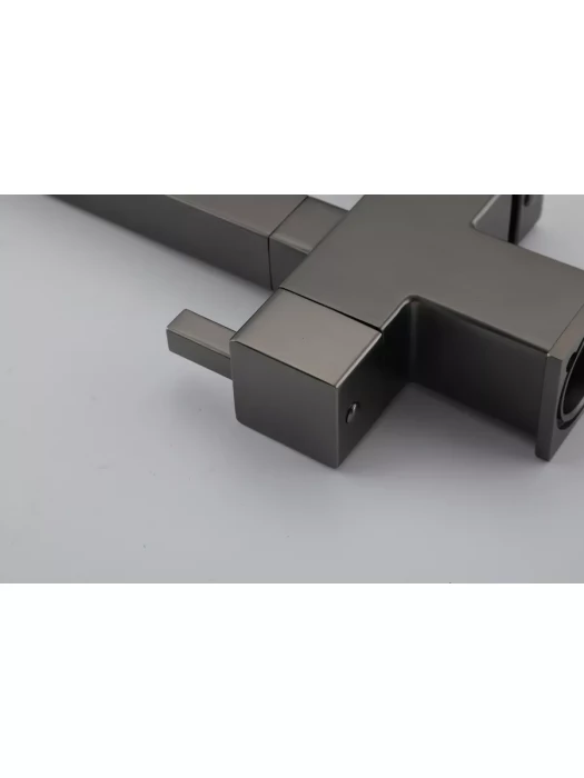 Смеситель для кухни Gappo G4395-59, подключение фильтра, гибкий излив, латунь/силикон, ружейная сталь