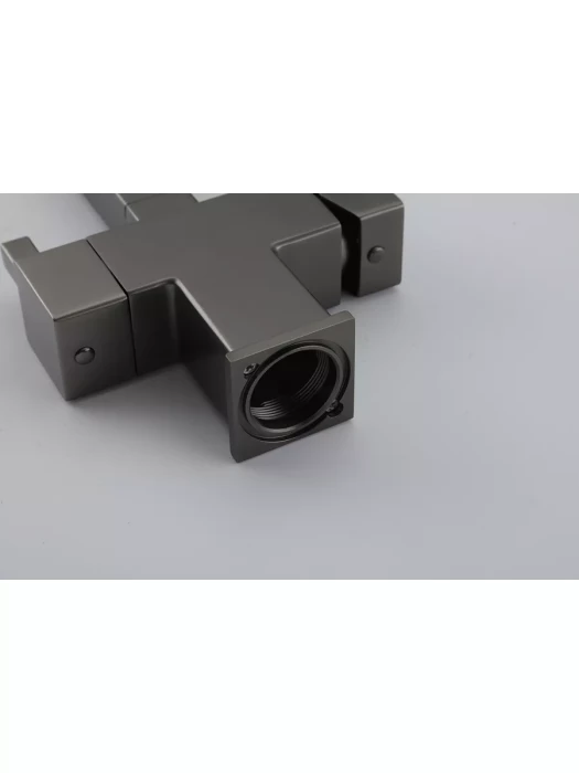 Смеситель для кухни Gappo G4395-59, подключение фильтра, гибкий излив, латунь/силикон, ружейная сталь