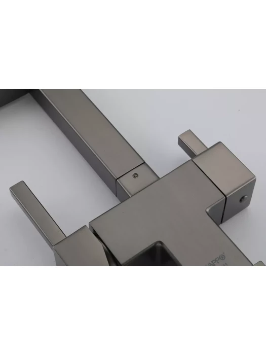 Смеситель для кухни Gappo G4395-59, подключение фильтра, гибкий излив, латунь/силикон, ружейная сталь