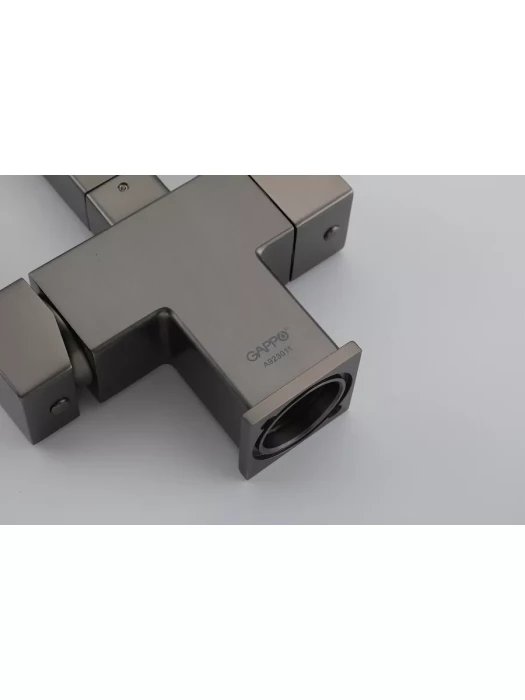 Смеситель для кухни Gappo G4395-59, подключение фильтра, гибкий излив, латунь/силикон, ружейная сталь