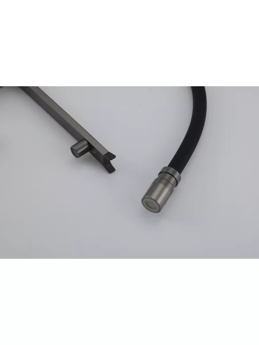 Смеситель для кухни Gappo G4395-59, подключение фильтра, гибкий излив, латунь/силикон, ружейная сталь
