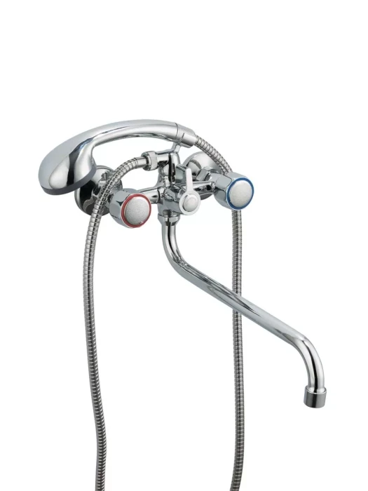 Смеситель для ванны Frud R22109 с душевой лейкой, двухвентильный, хром