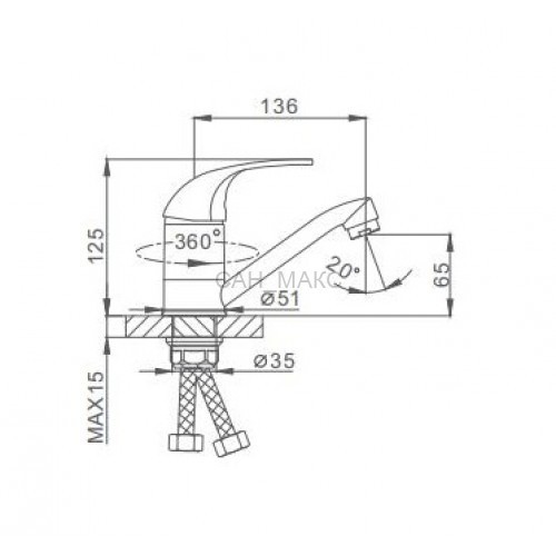 Смеситель для кухни Frap F4502-2-B