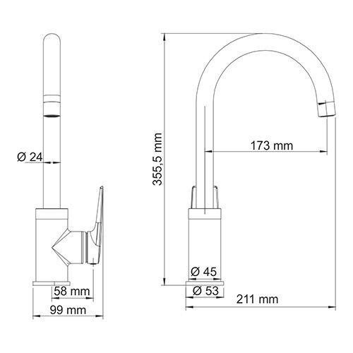 Смеситель для кухни Wasserkraft 3207