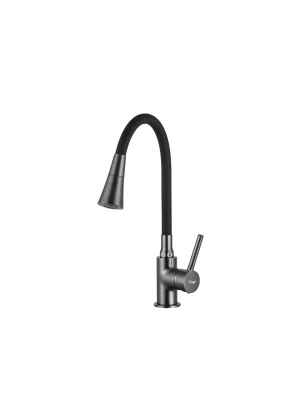 Смеситель Frap F4044-9, для кухни, с душевой насадкой, цвет оружейной стали