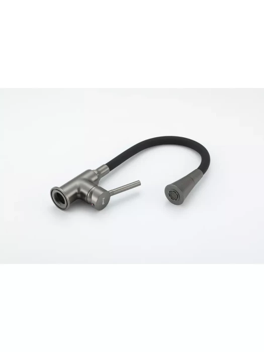 Смеситель Frap F4044-9, для кухни, с душевой насадкой, цвет оружейной стали