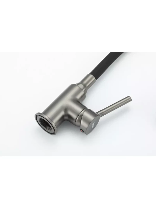 Смеситель Frap F4044-9, для кухни, с душевой насадкой, цвет оружейной стали
