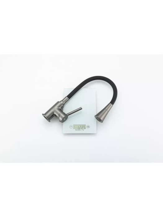 Смеситель Frap F4044-9, для кухни, с душевой насадкой, цвет оружейной стали