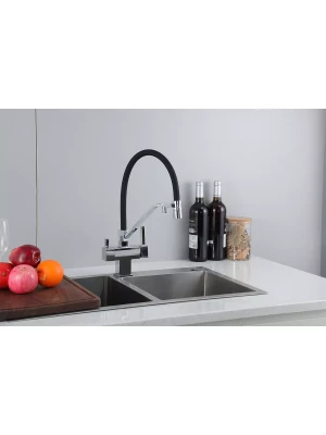 Смеситель Gappo G4395-60, для кухни, латунь, PVD покрытие, черный