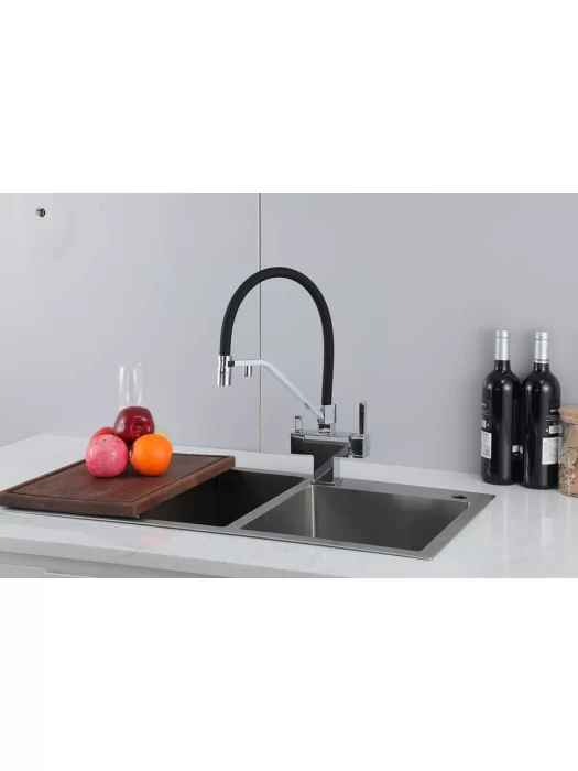 Смеситель Gappo G4395-60, для кухни, латунь, PVD покрытие, черный