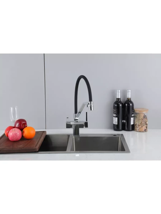Смеситель Gappo G4395-60, для кухни, латунь, PVD покрытие, черный