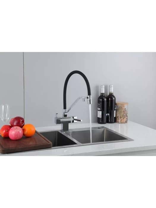 Смеситель Gappo G4395-60, для кухни, латунь, PVD покрытие, черный