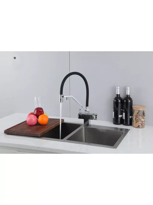 Смеситель Gappo G4395-60, для кухни, латунь, PVD покрытие, черный