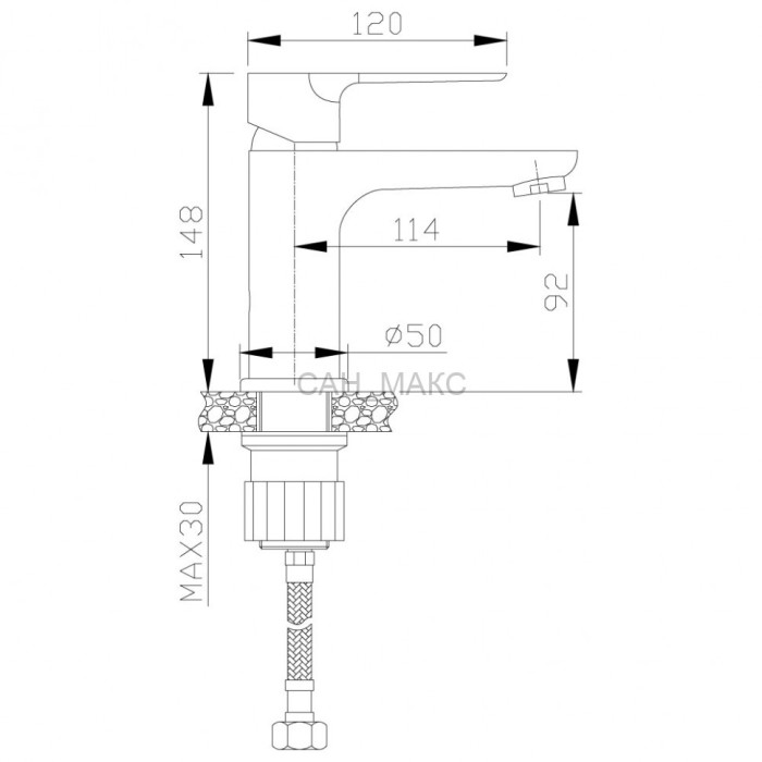 Смеситель для раковины Rossinka RS35 (RS35-11PC)