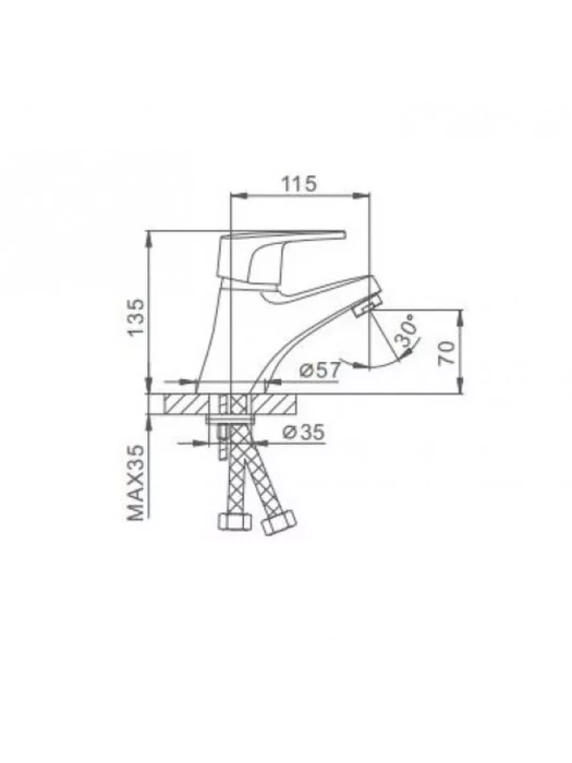 Смеситель для раковины Frap F1050, однорычажный, фиксированный излив, хром
