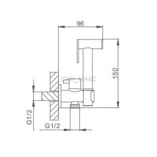 Смеситель гигиенический встраиваемый Frap F7501