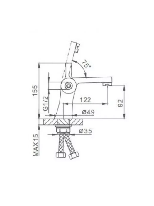 Смеситель для раковины Frap F1252, однорычажный, латунь, хром