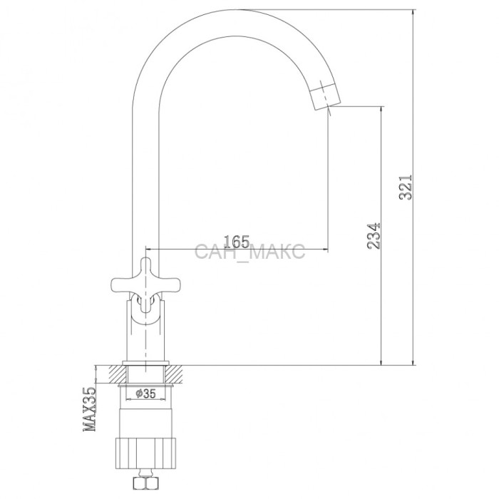 Смеситель для раковины Rossinka RS39 (RS39-72U)